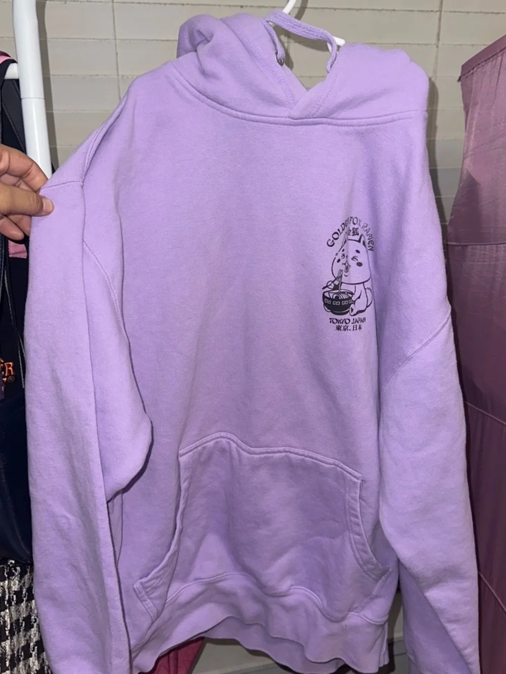 Golden Fox Ramen Cat Hoodie - Lavender